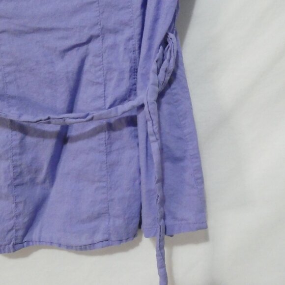 Unbranded | P2P 14 inches measured | Chic Purple V-Neck Button-Up Shirt - Picture 13 of 14